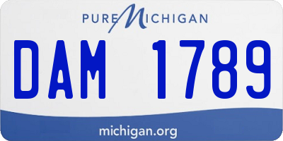 MI license plate DAM1789