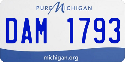 MI license plate DAM1793