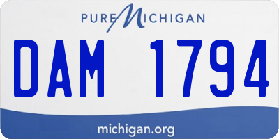 MI license plate DAM1794