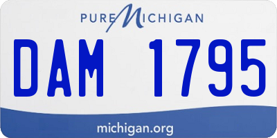 MI license plate DAM1795