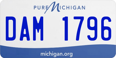 MI license plate DAM1796
