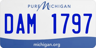 MI license plate DAM1797