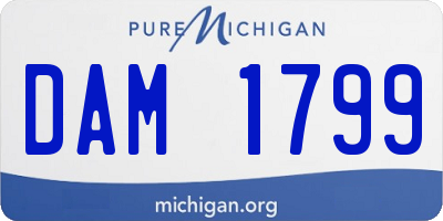 MI license plate DAM1799