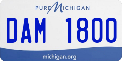 MI license plate DAM1800