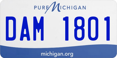 MI license plate DAM1801