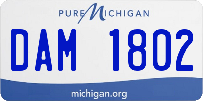 MI license plate DAM1802