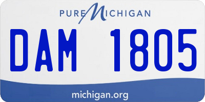 MI license plate DAM1805