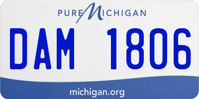 MI license plate DAM1806