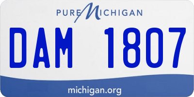 MI license plate DAM1807