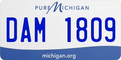 MI license plate DAM1809