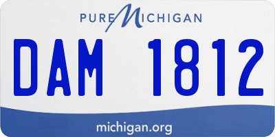MI license plate DAM1812
