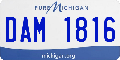 MI license plate DAM1816