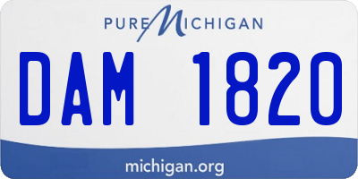 MI license plate DAM1820