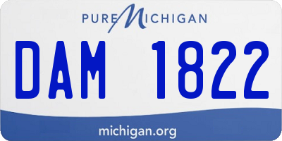 MI license plate DAM1822