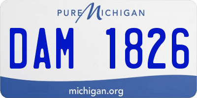 MI license plate DAM1826