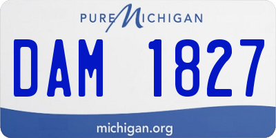 MI license plate DAM1827