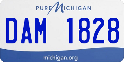 MI license plate DAM1828