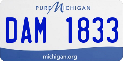 MI license plate DAM1833