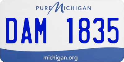 MI license plate DAM1835