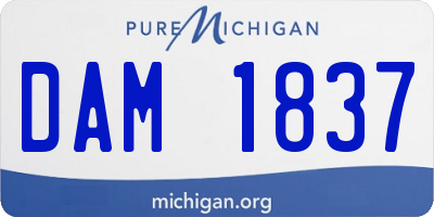 MI license plate DAM1837