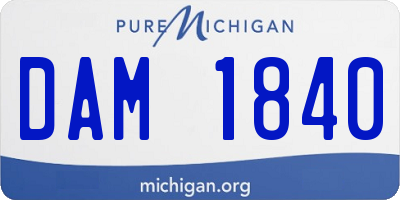 MI license plate DAM1840