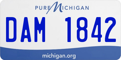 MI license plate DAM1842