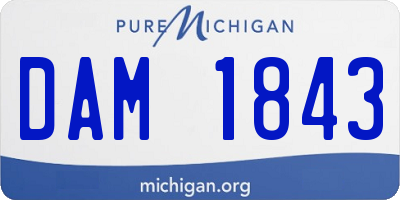 MI license plate DAM1843