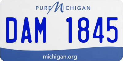 MI license plate DAM1845