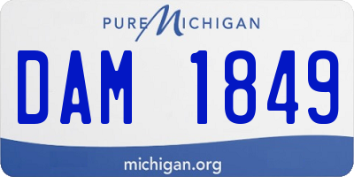 MI license plate DAM1849