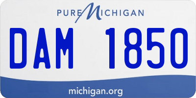 MI license plate DAM1850