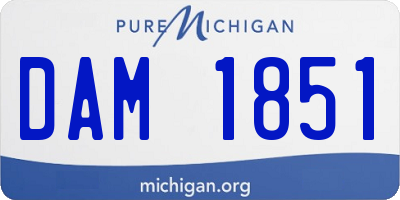 MI license plate DAM1851