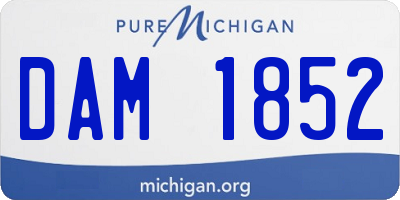 MI license plate DAM1852