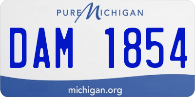 MI license plate DAM1854