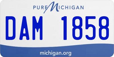 MI license plate DAM1858