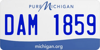 MI license plate DAM1859
