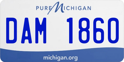 MI license plate DAM1860