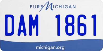 MI license plate DAM1861