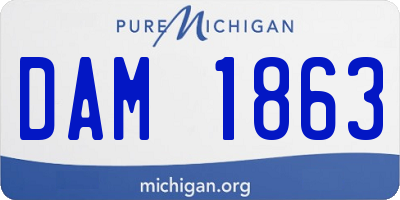 MI license plate DAM1863