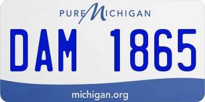 MI license plate DAM1865