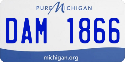 MI license plate DAM1866