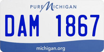 MI license plate DAM1867