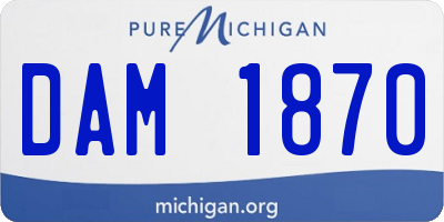 MI license plate DAM1870