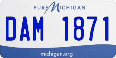 MI license plate DAM1871