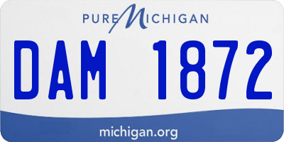 MI license plate DAM1872