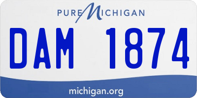 MI license plate DAM1874