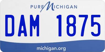 MI license plate DAM1875