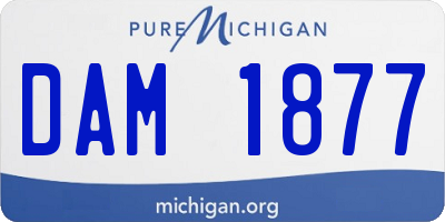 MI license plate DAM1877