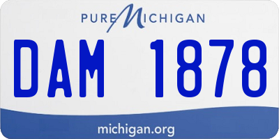 MI license plate DAM1878