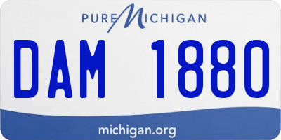 MI license plate DAM1880