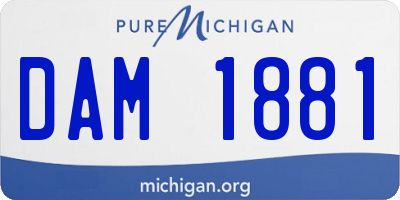 MI license plate DAM1881